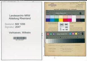 Entnazifizierung Wilhelm Verhoeven , geb. 27.01.1907 (Buchhalter)