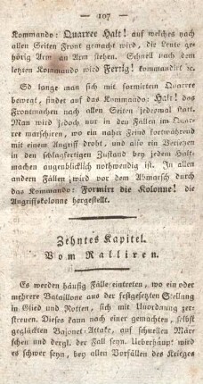 Zehntes Kapitel. Vom Ralliren.