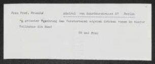 Brief von Gerhart Hauptmann und Margarete Hauptmann an Jula Brandl