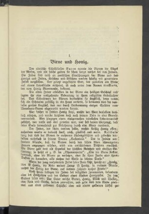 I. Biene und Honig
