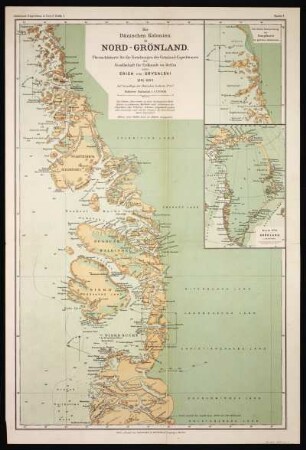 Karte der Dänischen Kolonien in Nord-Grönland, 1:1 570 000, 1893