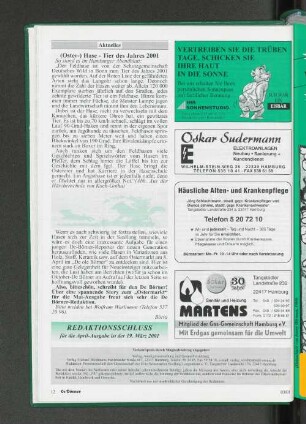 (Oster-)Hase-Tier des Jahres 2001