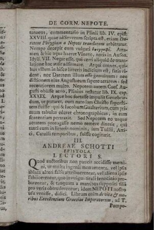 III. Andreae Schotti Epistola Lectori S.