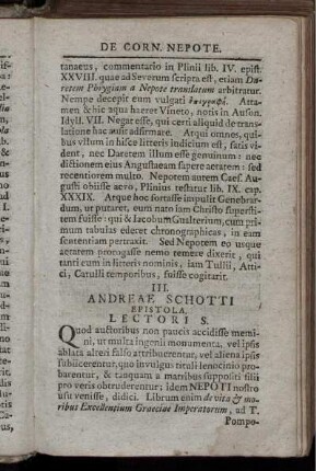 III. Andreae Schotti Epistola Lectori S.
