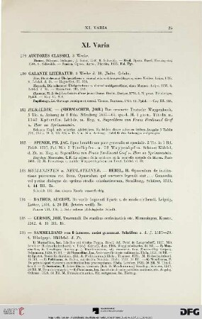 XI. Varia (Nr. 179-205)