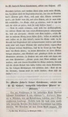 177-201 Dr. Martin Luther's kleiner Katechismus, erklärt von K. H. Caspari