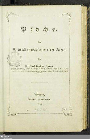 Psyche : zur Entwicklungsgeschichte der Seele