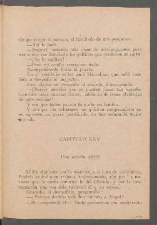 Capítulo XXV - Una misión difícil