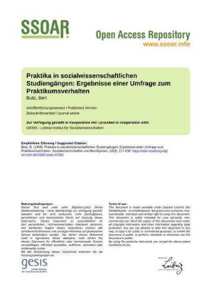 Praktika in sozialwissenschaftlichen Studiengängen: Ergebnisse einer Umfrage zum Praktikumsverhalten