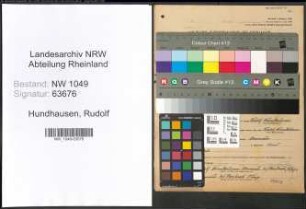 Entnazifizierung Rudolf Hundhausen , geb. 02.07.1908 (Kaufmann)