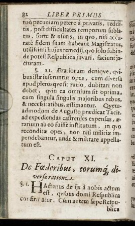 Caput XI. De Foederibus, eorumque diversa ratione