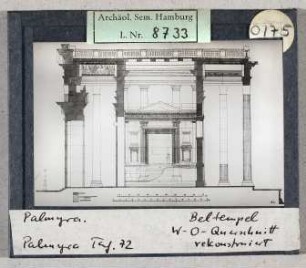 Palmyra: Bel-Tempel, West-Ost-Querschnitt (Rekonstruktion)