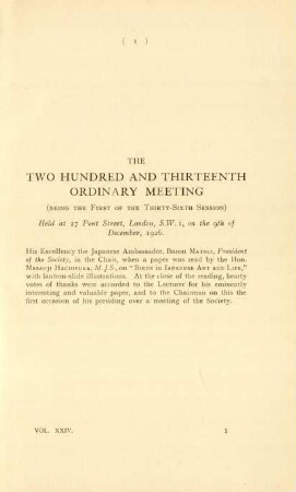 The two hundred and thirteenth oridnary meeting