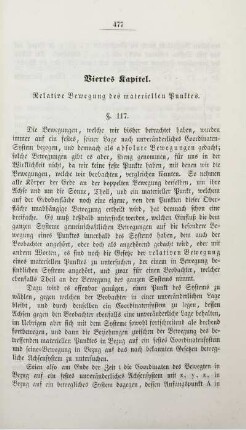 Viertes Kapitel. Relative Bewegung des materiellen Punktes.