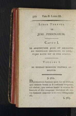 Liber Tertius. De Jure Personarum.