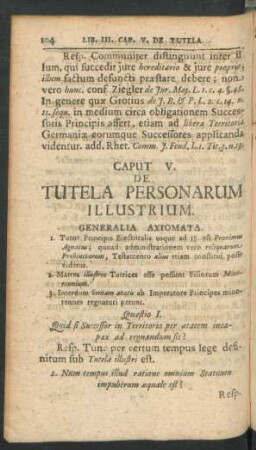 Caput V. De Tutela Personarum Illustrium
