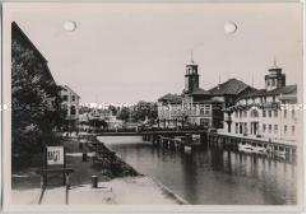 Memel, Fluß Dange mit Börsenbrücke