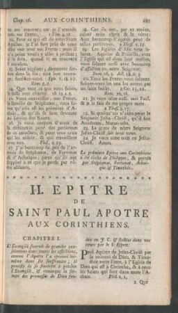 II. Epitre De Saint Paul Apotre Aux Corinthiens