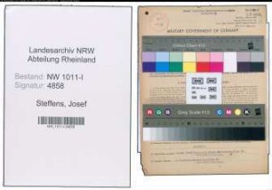 Entnazifizierung Josef Steffens , geb. 12.02.1891 (Kleiderfabrikant)
