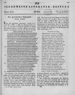 [Literaturbericht zur griechischen Ephigraphik]