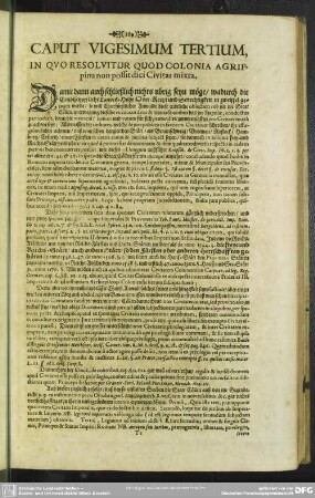 Caput Vigesimum Tertium, In Quo Resolvitur Quod Colonia Agrippina non possit dici Civitas mixta