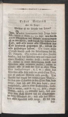 Erstes Gespräch - Zehendes Gespräch.