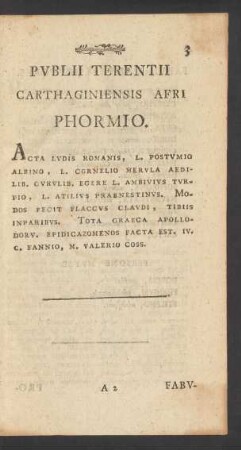 Publii Terentii Carthaginiensis Afri Phormio