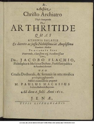 Theses Inaugurales De Arthritide