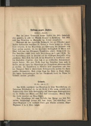 Feldzug gegen Italien. 13.9.17-3.2.18.