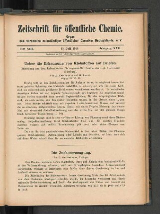 Ueber die Erkennung von Klebstoffen auf Briefen.