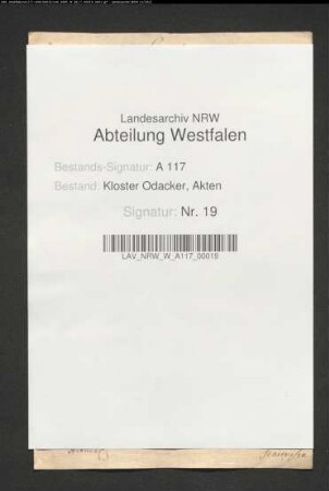 Taxation der Gebäude des Klos Odacker für die Brandsozietät.