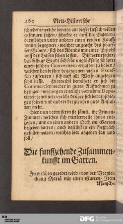 Die funffzehende Zusammenkunfft im Garten