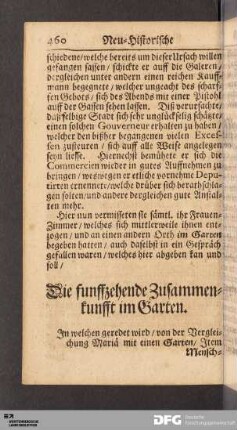 Die funffzehende Zusammenkunfft im Garten