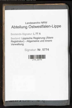 Erweiterung des Irrenhaus zu Brake, Bd. 1
