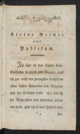 Kleine Beichte ans Publikum.