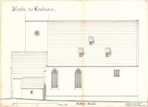 Dolmetsch, Heinrich; Lustnau; Ev. Pfarrkirche, Restaurierung - Alter Zustand - Nordseite (Ansicht)