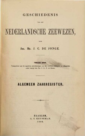 Geschiedenis van het Nederlandsche zeewezen. [6], Algemeen Zaakregister