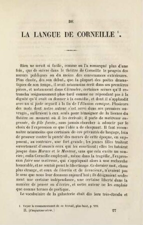 401-421, La langue de Corneille