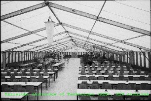 Blick in den Speisesaal des Provisoriums der Kantine (KANT)