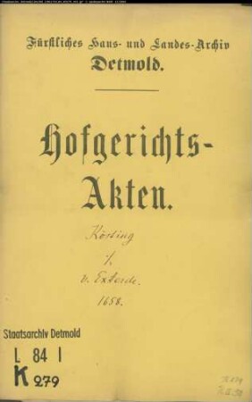 Kösting, Albert gegen von Exterde zu Ahmsen - Schuldforderung