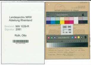 Entnazifizierung Otto Roth , geb. 20.06.1901 ()