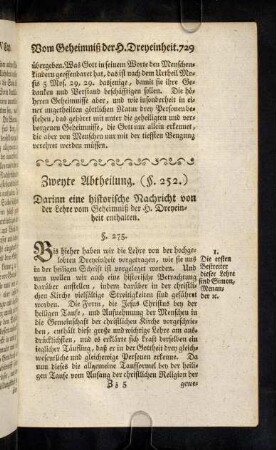 729-739, Zweyte Abtheilung § 275 - 278