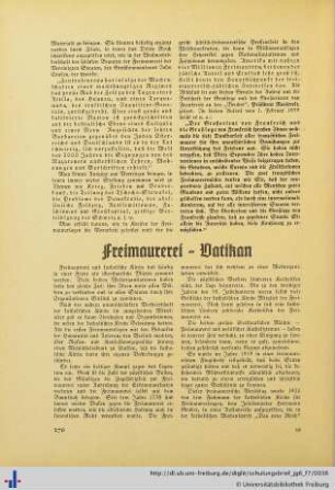 Freimaurerei – Vatikan.
