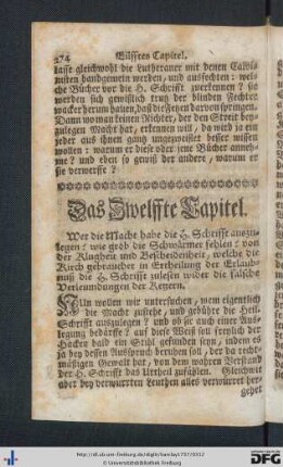 Das Zwelffte Capitel.