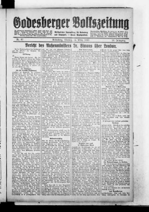 Godesberger Volkszeitung. 1913-1933