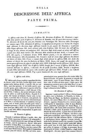 Della Descrizione dell' Affrica. Parte prima.