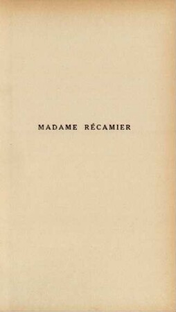Madame Récamier
