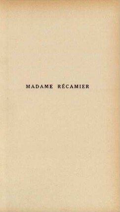 Madame Récamier