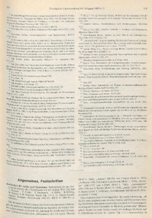 Allgemeines, Festschriften