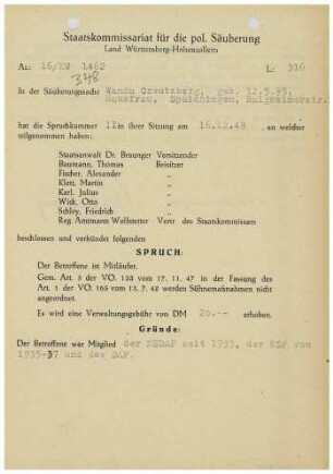 Creutzberg, Wanda